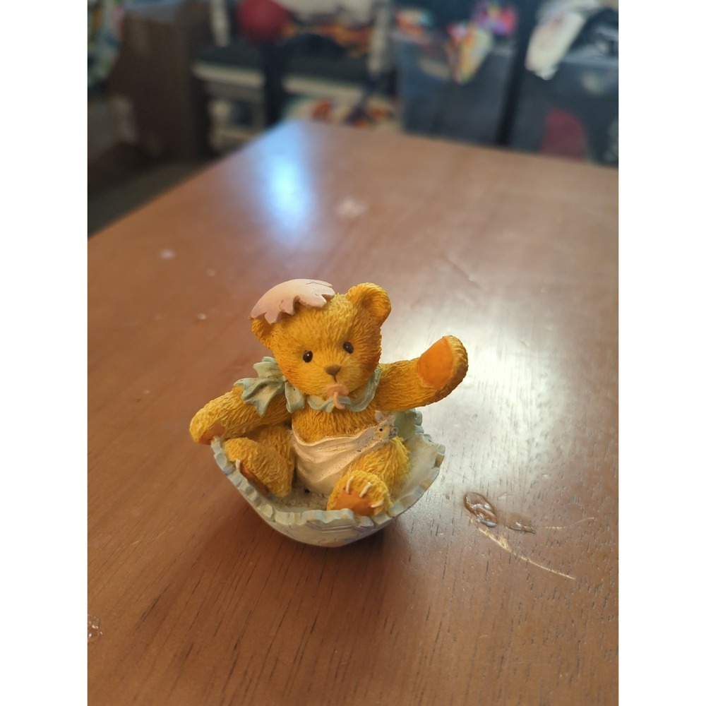 Vintage Cherished Teddies Bunny Just in Time For Spring Baby Bear in Egg 1994